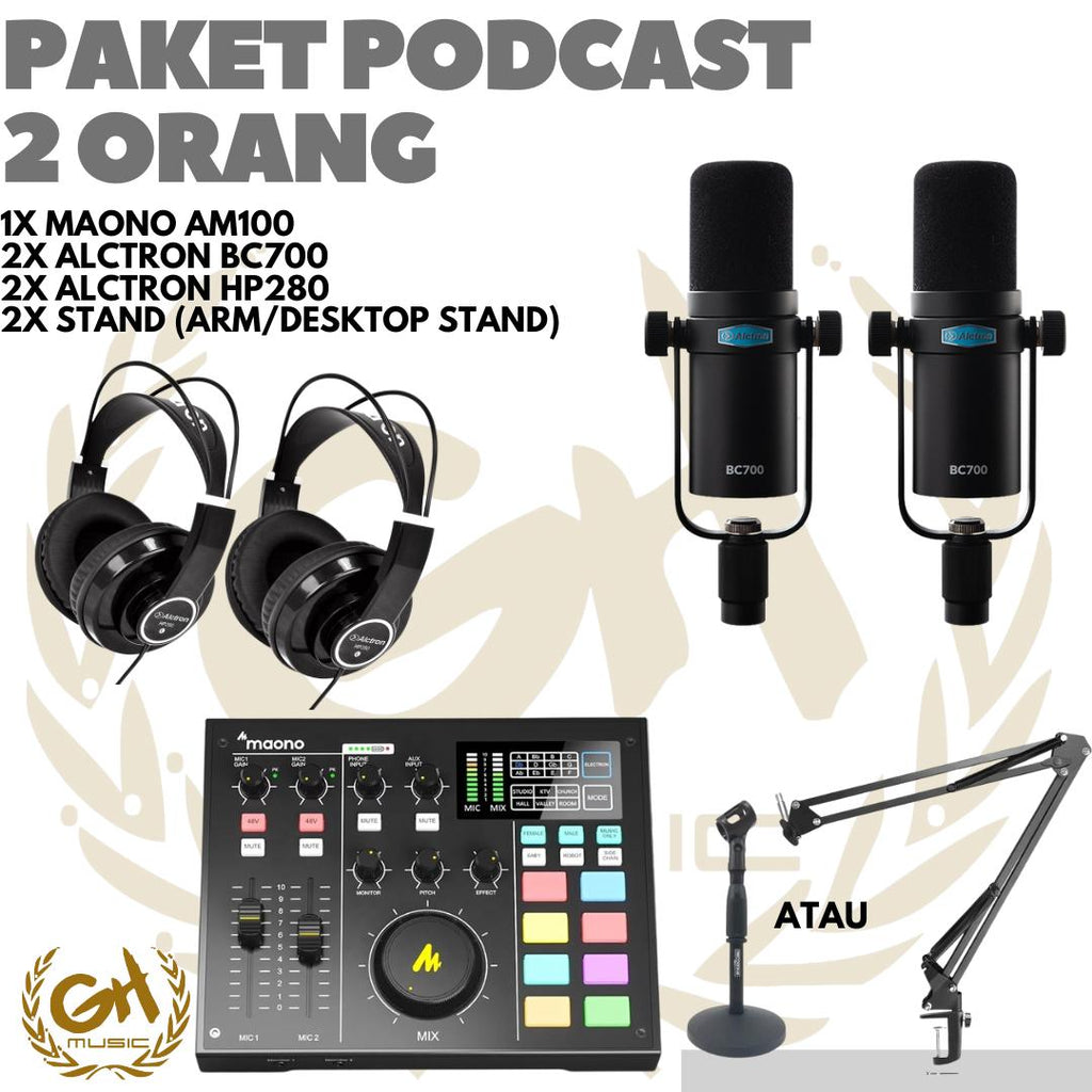PAKET PODCAST 2 ORANG ALCTRON BC700 + MAONO AM100 + HEADPHONE