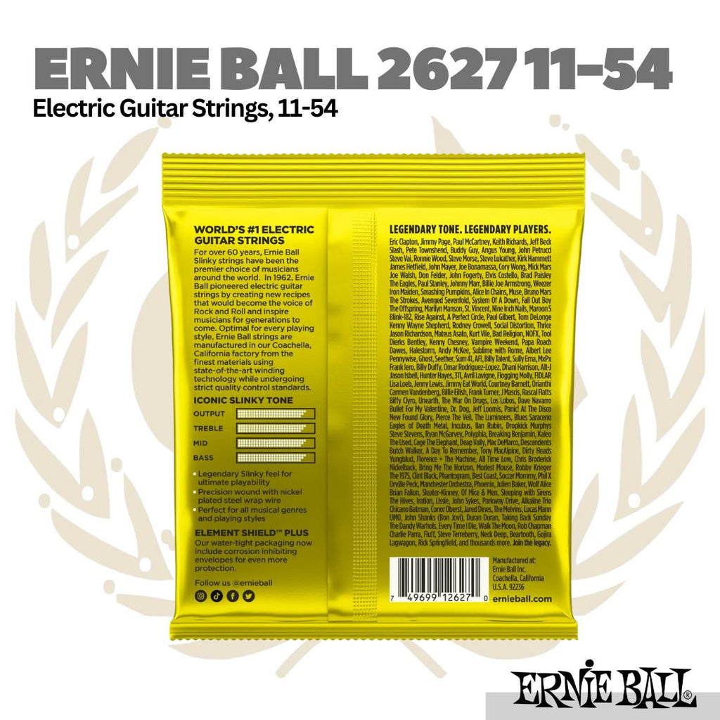 Ernie Ball 2627 Beefy Slinky Nickel Wound Electric Guitar Strings, 11-54 - Senar Gitar