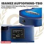 Ibanez AUP10FMNE-TBO Tenor Ukulele 6 String w/Gig Bag, Transparent Blue Sunburst Open Pore - Gitar Lele Elektrik dengan Preamp