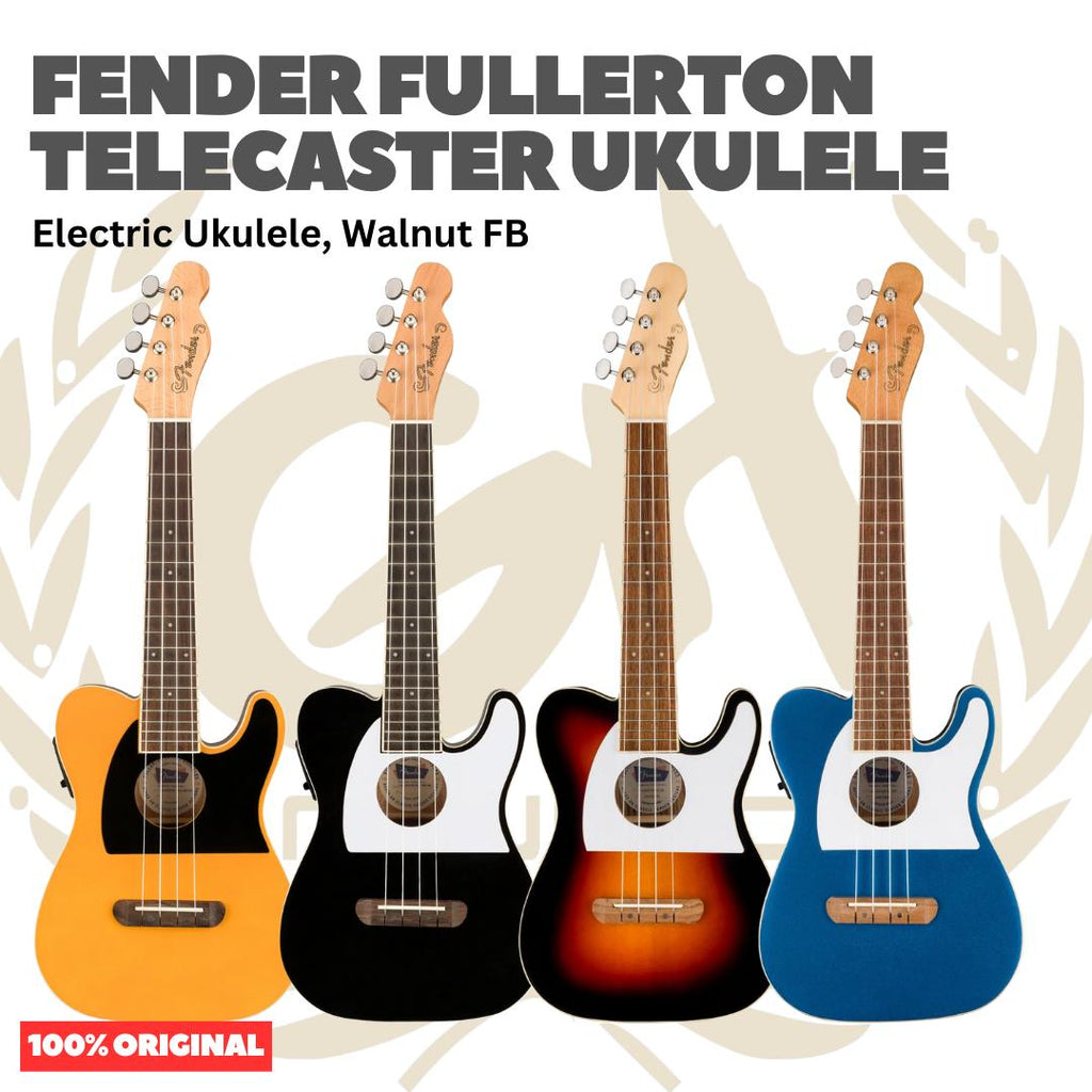 Fender Fullerton Telecaster Ukulele - Ukulele Elektrik Body Telecaster Mini 4-Senar With Preamp Original Asli