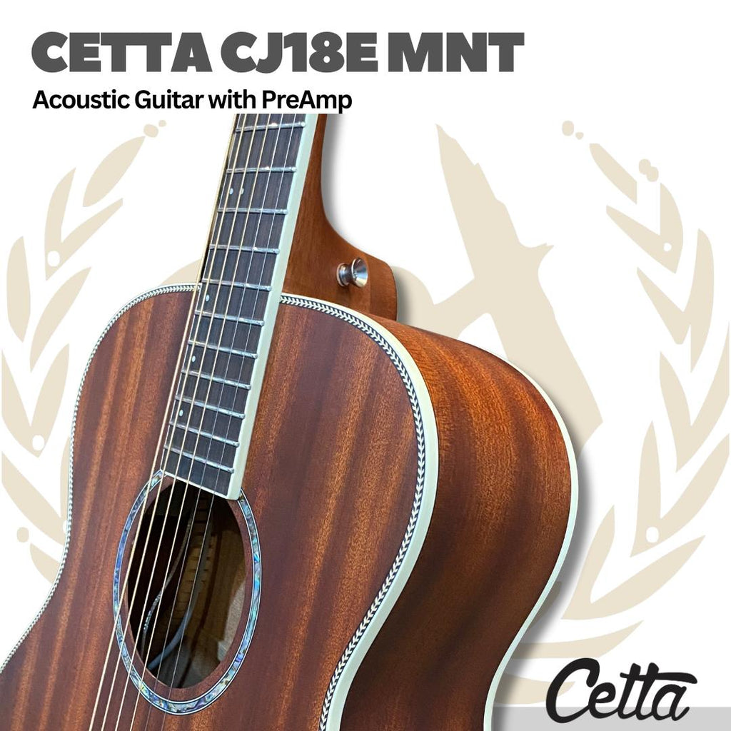 Cetta CJ18E Acoustic Guitar with Pre-Amp - Gitar Akustik Elektrik CJ18E dengan PreAmp