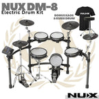 NUX DM-8 Electric Drum Kit Digital Asli dengan Remo Mesh Heads & 9-Piece Lengkap | Drum Elektrik DM8 Original