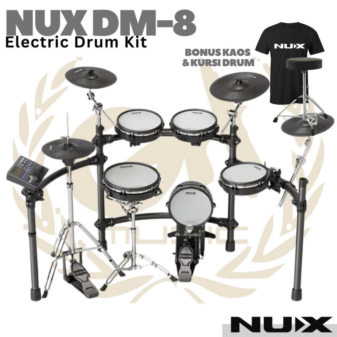 NUX DM-8 Electric Drum Kit Digital Asli dengan Remo Mesh Heads & 9-Piece Lengkap | Drum Elektrik DM8 Original