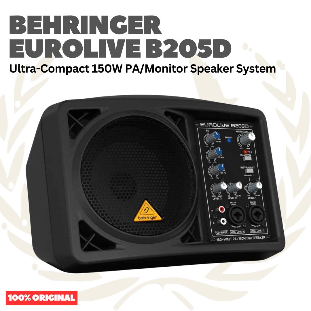 BEHRINGER B205D Ultra-Compact 150W 5.25 inch PA/Monitor Speaker System - Speaker Monitor