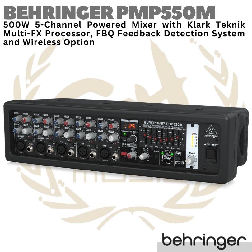 BEHRINGER EUROPOWER PMP550M 5 Channel 500W Powered Audio Mixer