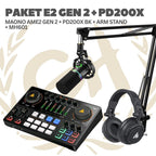 PAKET MAONO E2 GEN 2 - AME2 Gen II - 1  MIC PLUS MH601 - Podcast, Streaming, Recording