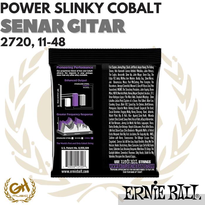 Ernie Ball 2720 Power Slinky Cobalt Electric Guitar Strings, 11-48