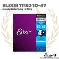 Elixir 11150 10-47 Polyweb Light 80/20 Bronze 12-String Acoustic Guitar Strings