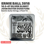 Ernie Ball 3818 John Mayer Silver Slinky Electric Guitar Strings, 10.5-47 3-Pack Tin - Senar Gitar isi 3