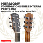 Harmony Foundation Series e-Terra Petite OM Acoustic Guitar w/Bag - Gitar Akustik Elektrik dengan Preamp