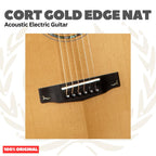 Cort Gold Edge Acoustic Electric Guitar w/Case, Natural - Gitar Akustik Elektrik
