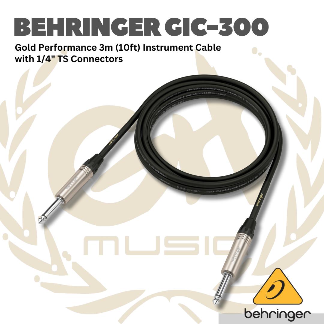 Behringer GIC 1/4 inch TS Male Instrument Cable - Jek Kabel Instrument