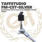 FM-CST Drum Cymbal Stand Heavy Duty Adjustable Double Braced - FM CST Stand Simbal Drum TAFF STUDIO FMCST SILVER