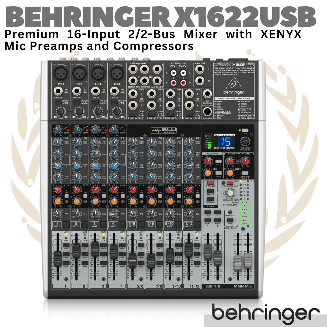BEHRINGER X1622USB Premium 16 Audio Mixer with XENYX Mic Preamp | 1622