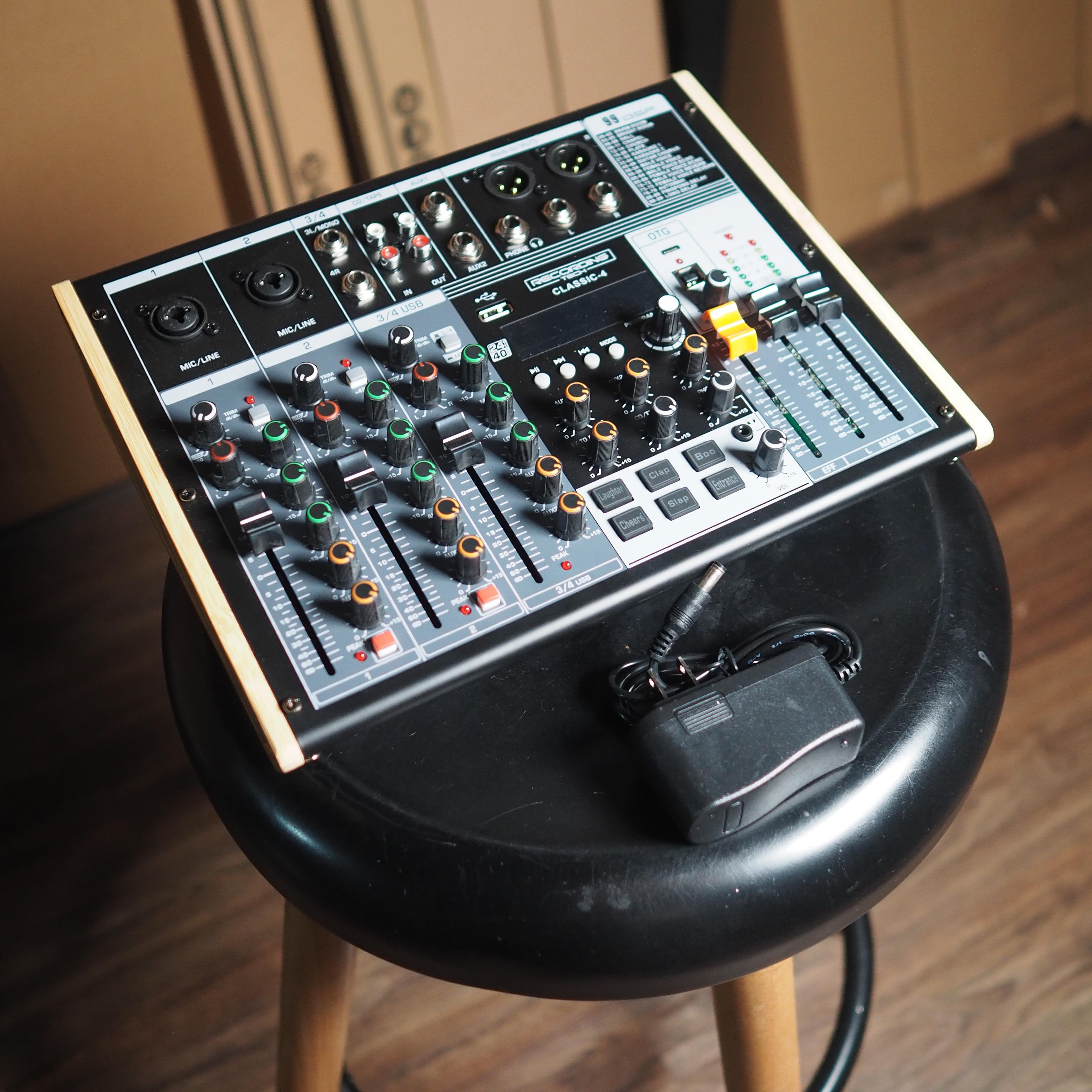 Recording Tech Classic4 4 Channel Audio Mixer With Built in Battery & USB | RT-CLASSIC 4 Baterai Tanam Charge Chas