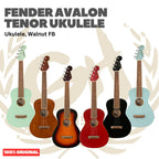 Fender Avalon Tenor Ukulele, Walnut FB - Ukulele 4-senar Original Asli