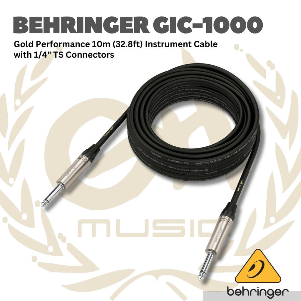 Behringer GIC 1/4 inch TS Male Instrument Cable - Jek Kabel Instrument