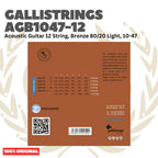 GALLISTRINGS AGB1047-12 Acoustic Guitar 12-Strings Bronze 80/20, 10-47 - Senar Gitar Akustik 12-Senar Galli Strings Original Asli