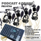 RECORDING TECH PRO RTX6 PLUS RT - BM800, PAKET PODCAST 4 ORANG KOMPLIT
