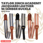 Taylor 2Inch Academy Jacquard Leather Guitar Strap w/Amber Buckle - Strap Gitar