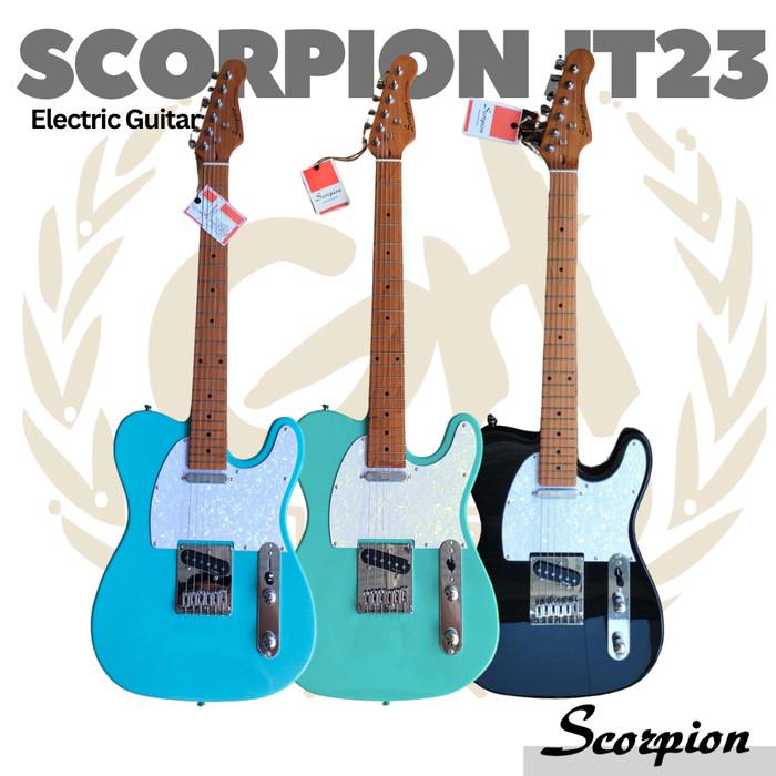 SCORPION JT23 Black Jaguar Series Electric Guitar | Gitar Listrik Tele - SG, GITARONLY