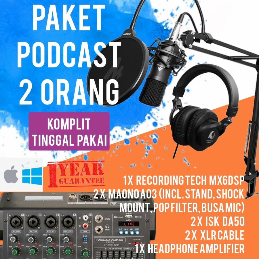 RECORDING TECH MX6DSP PLUS MAONO A03, PODCAST 2 ORANG KOMPLIT