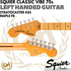 Squier Classic Vibe 70s Stratocaster HSS Left-Handed Electric Guitar - Gitar Kidal Listrik