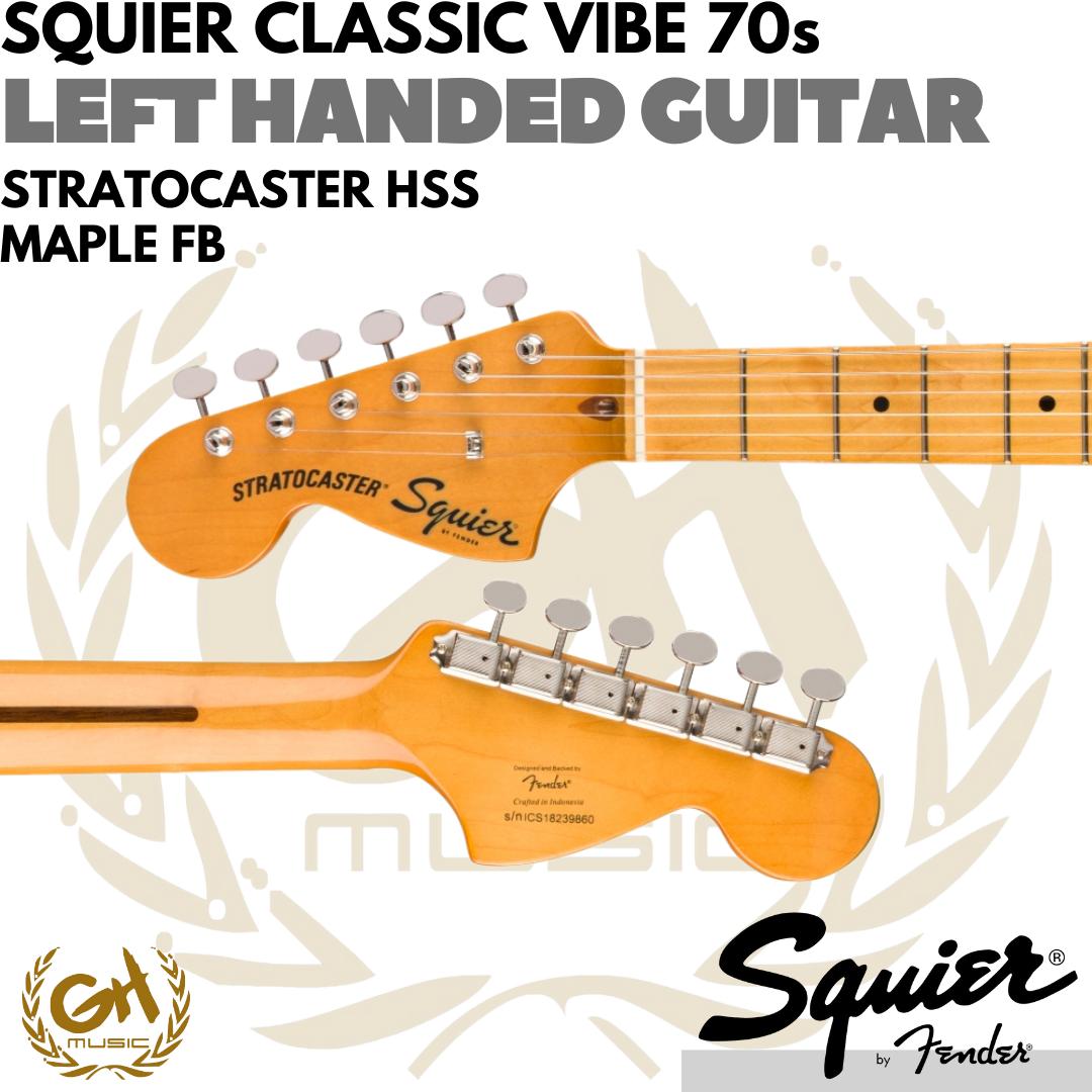 Squier Classic Vibe 70s Stratocaster HSS Left-Handed Electric Guitar - Gitar Kidal Listrik