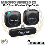 MAONO WM820 C2 DUAL WIRELESS CLIP ON MIC - USB C CONNECTION