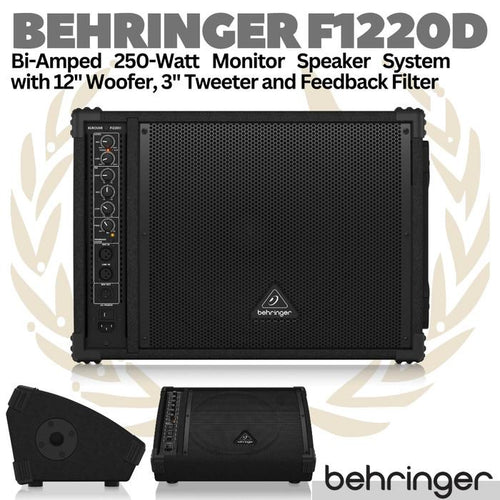 BEHRINGER F1220D Bi-Amped 250Watt Monitor Speaker with Feedback Filter