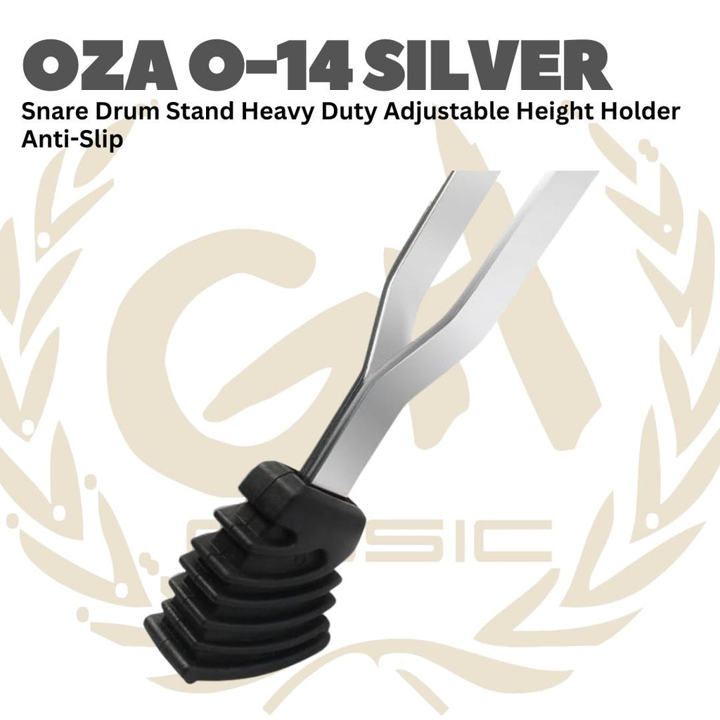 OZA O-14 Snare Drum Stand Heavy Duty Adjustable Height Holder Anti-Slip - O 14 Stand Senar Drum OZA O14 Silver