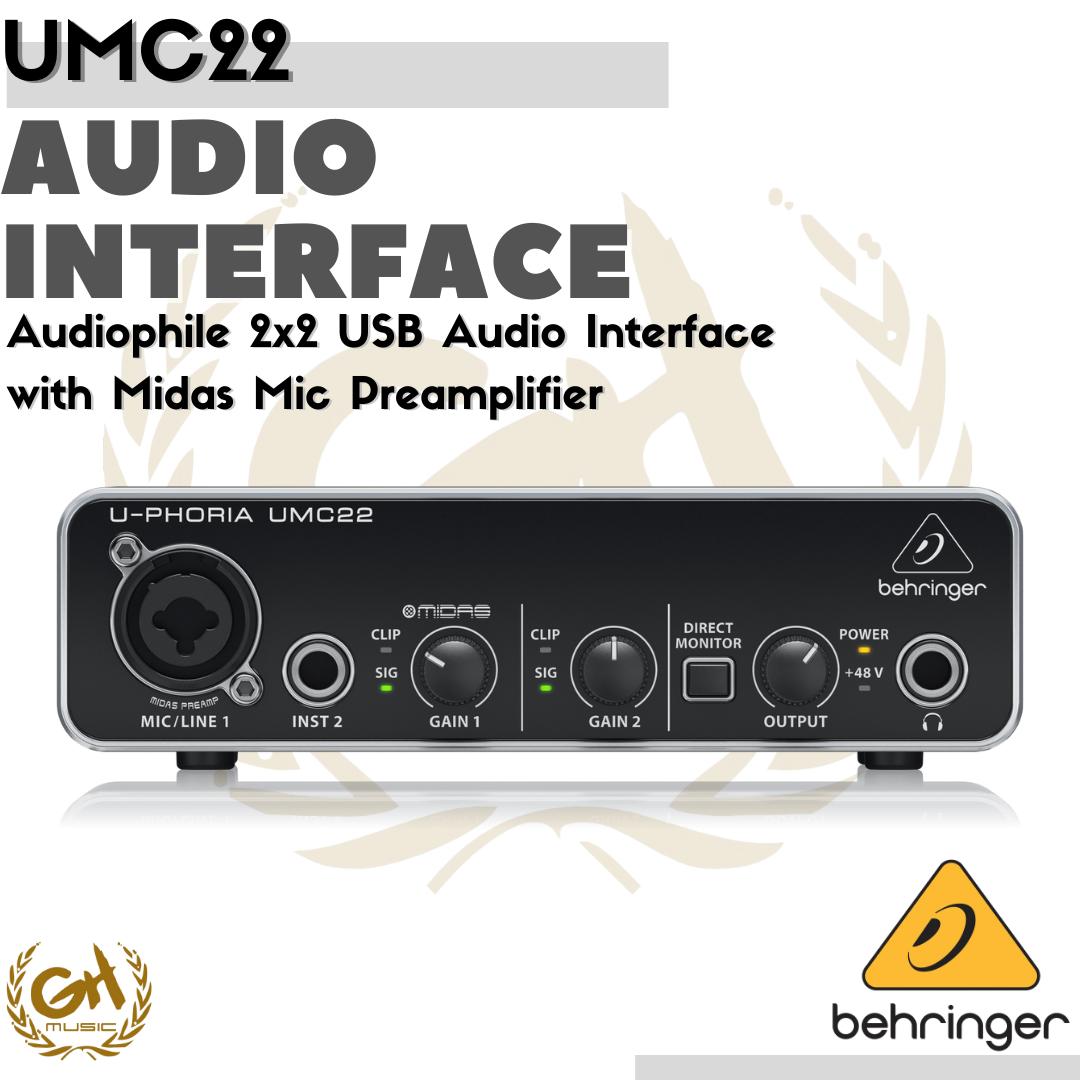 BEHRINGER UMC22 SOUNDCARD AUDIO INTERFACE