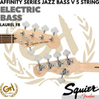 Squier Affinity Series Jazz Bass V 5-String Electric Bass, Laurel FB