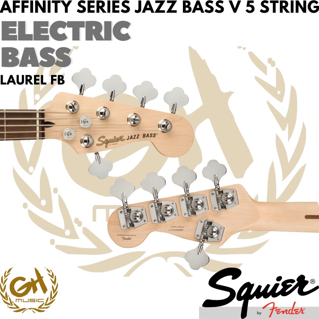 Squier Affinity Series Jazz Bass V 5-String Electric Bass, Laurel FB