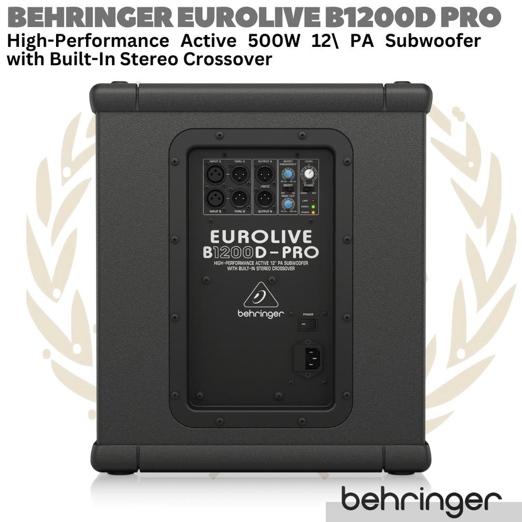 BEHRINGER EUROLIVE B1200D PRO Active 500W 12" PA Subwoofer | Sub Aktif