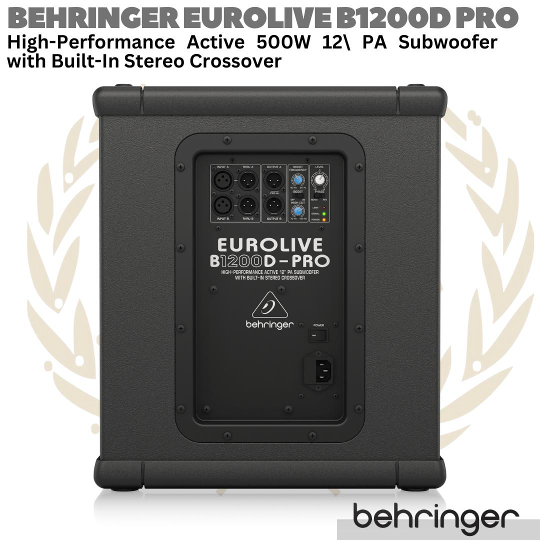 BEHRINGER EUROLIVE B1200D PRO Active 500W 12" PA Subwoofer | Sub Aktif