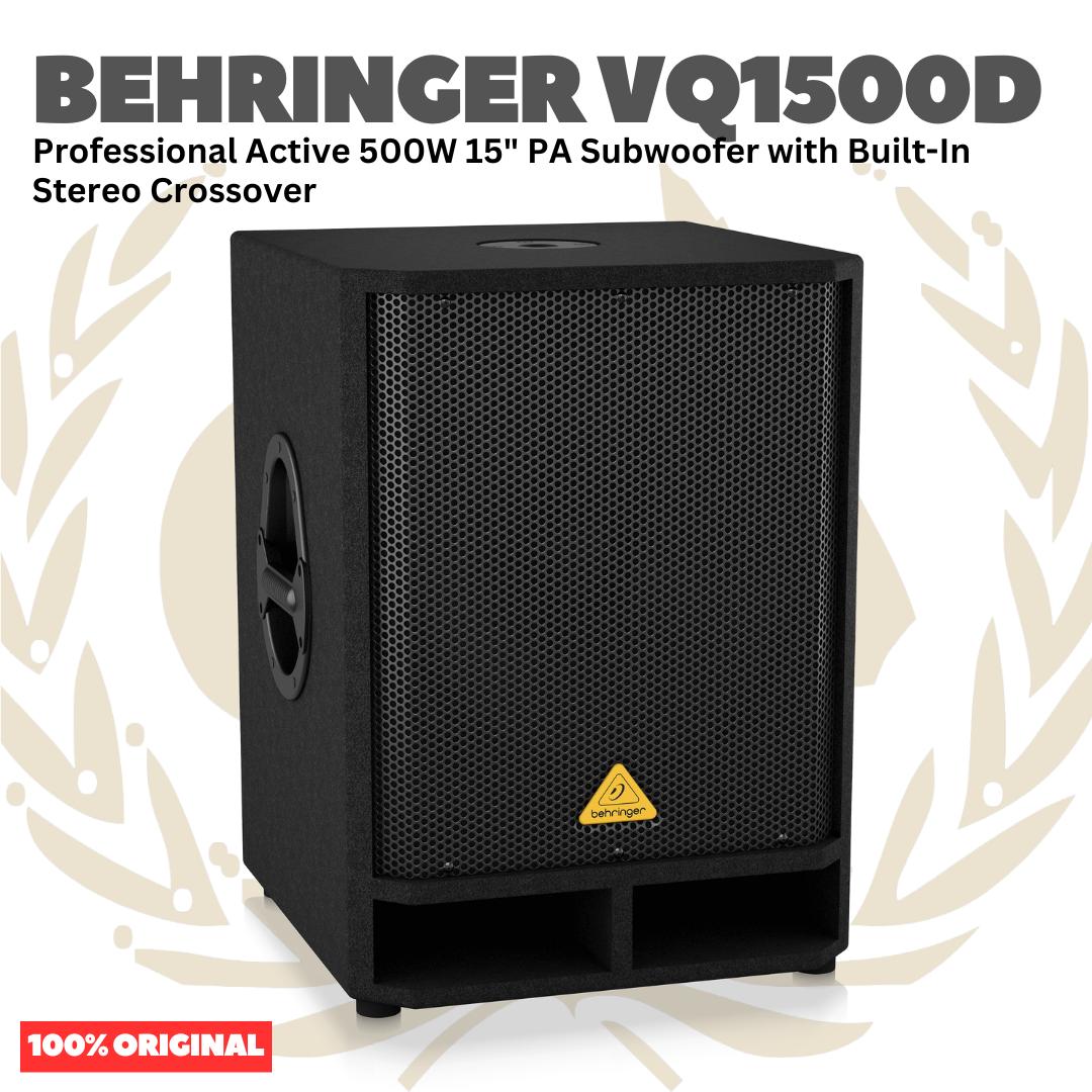 BEHRINGER VQ1500D Professional Active 500W 15" PA Subwoofer with Built-In Stereo Crossover - Speaker Aktif 500 Watt 15inch Original Asli