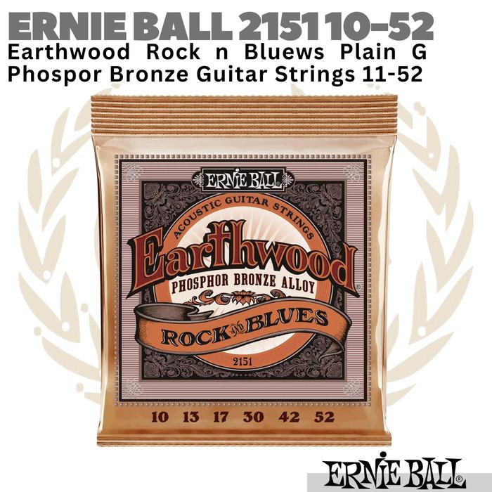 Ernie Ball 2151 Earthwood Rock and Blues Acoustic Guitar String 10-52
