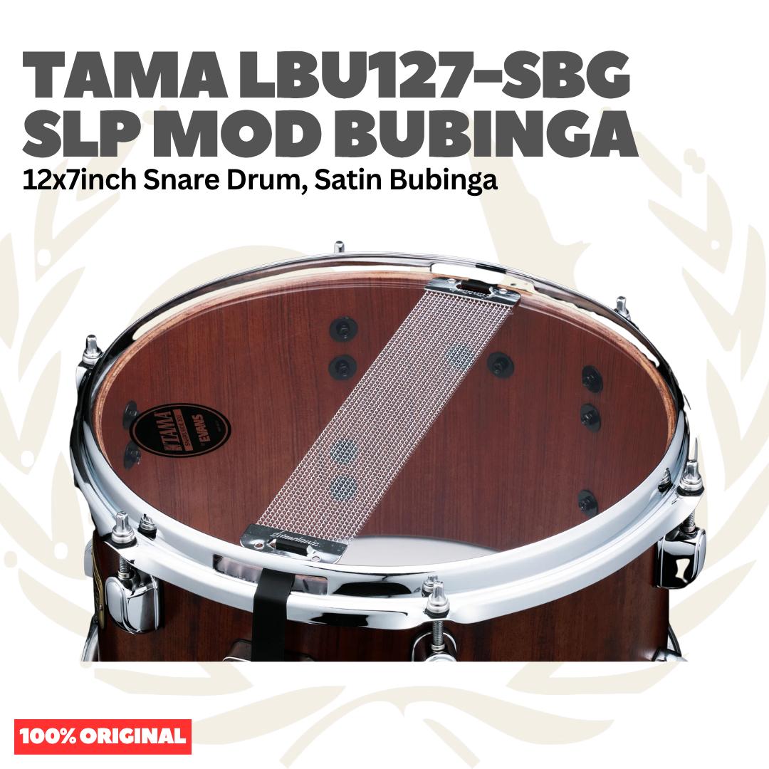 TAMA LBU127-SBG 12x7inch SLP MOD Bubinga Snare Drum, Satin Bubinga - Senar Drum