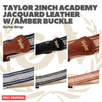 Taylor 2Inch Academy Jacquard Leather Guitar Strap w/Amber Buckle - Strap Gitar