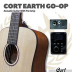 Cort Earth GO Acoustic Electric Guitar with Pre-Amp - Gitar Transkustik TransAcoustic Akustik Elektrik Earth-Go PreAmp Original Asli