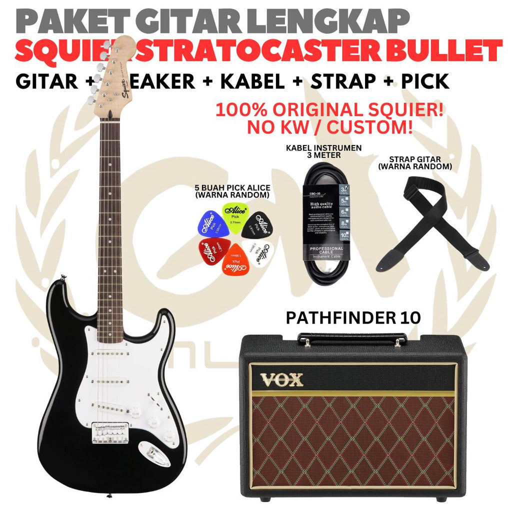 PAKET GITAR SQUIER STRATOCASTER BULLET Electric Gitar | GUITAR PACK