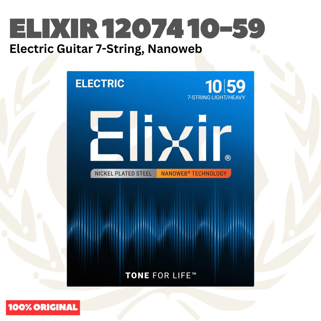 Elixir 12074 Nanoweb 7-String Electric Guitar Strings 10-59 - Senar Gitar Listrik