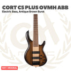 Cort C5 Plus OVMH ABB Electric Bass 5-String, Antique Brown Burst - Bass Listrik Elektrik 5-Senar
