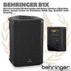 Behringer B1X 250watt Portable Speaker with Built in Battery, Digital Mixer, Effects, Remote Control via iOS/Android Mobile App, Bluetooth Audio Streaming and Wireless Microphone Option | Spiker Karaoke Meeting outdoor