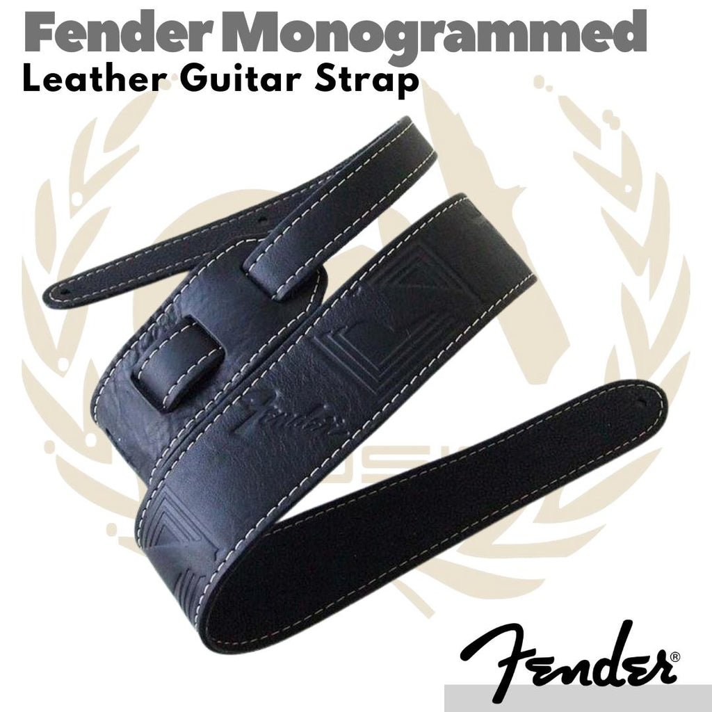 Fender Monogrammed Leather Guitar Strap | Selempang Gitar Kulit