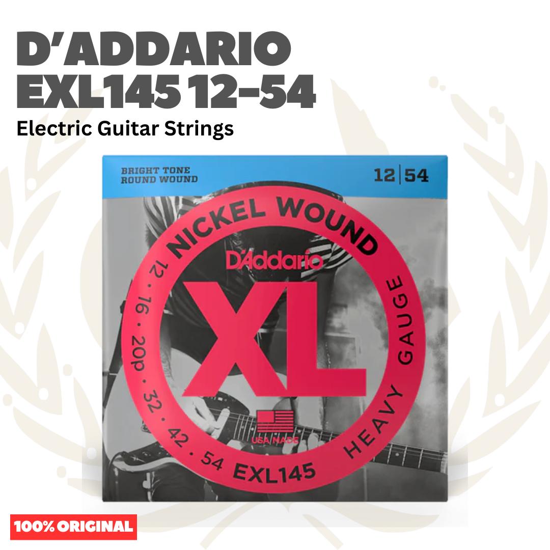 D'Addario EXL145 12-54 Nickel Wound, Heavy Plain 3rd, Electric Guitar Strings - Senar Gitar Listrik Elektrik EXL 145
