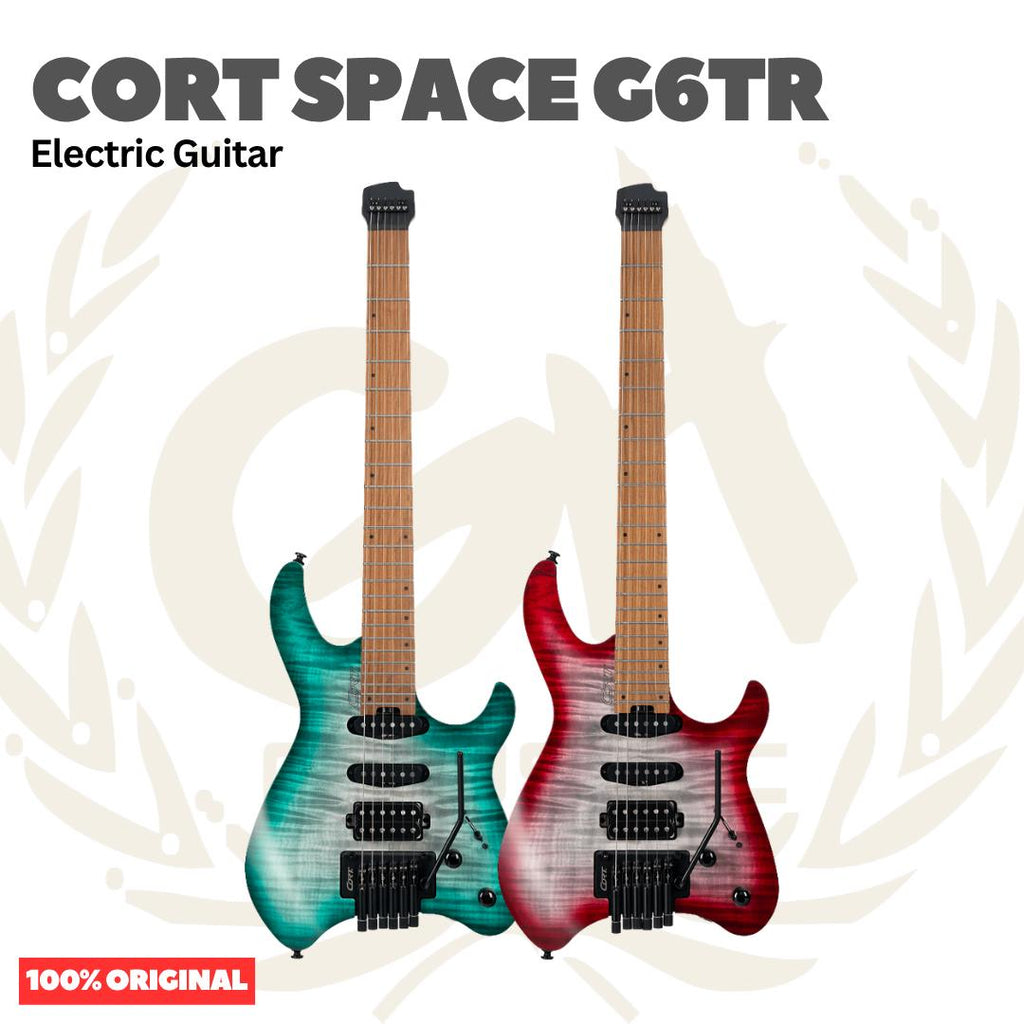 Cort Space G6TR Headless HSS Electric Guitar w/Case - Gitar Listrik Elektrik