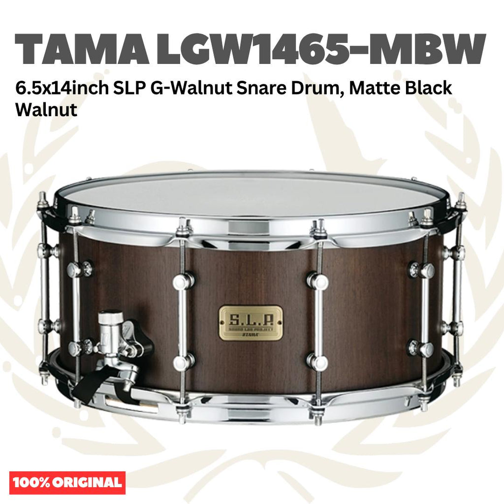 TAMA LGW1465-MBW 6.5x14inch SLP G-Walnut Snare Drum, Matte Black Walnut - Senar Drum