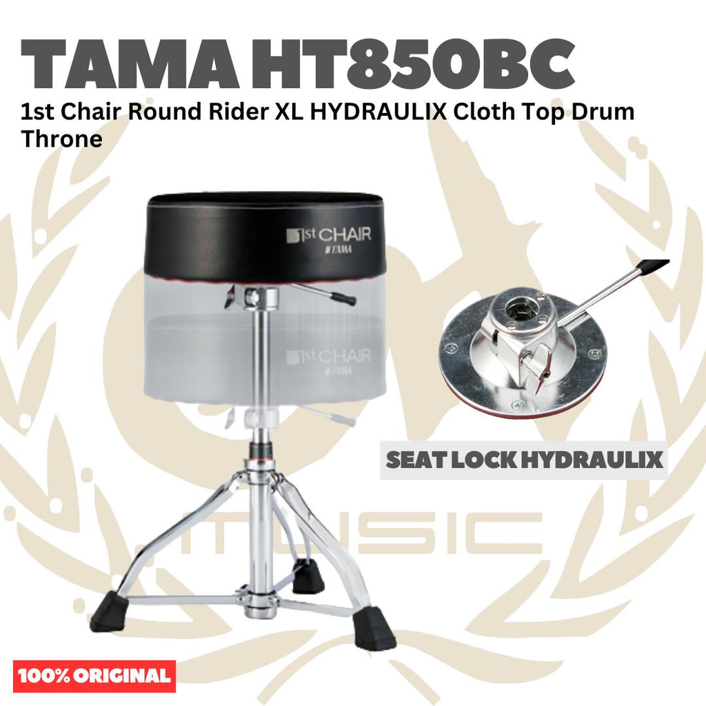 TAMA HT850BC 1st Chair Round Rider XL HYDRAULIX Cloth Top Drum Throne - Kursi Drum
